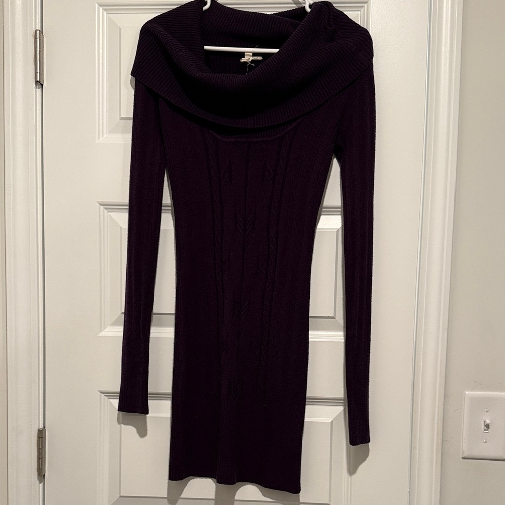 Chic Long Sleeve Purple Dress